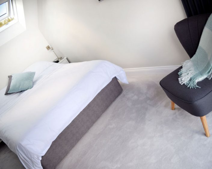 interior shot of bedroom in loft conversion