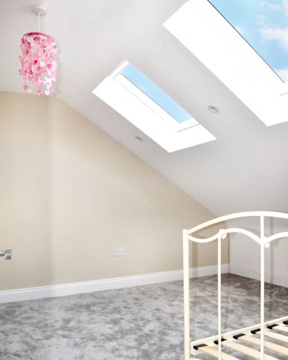 velux windows installed to loft conversion bedroom